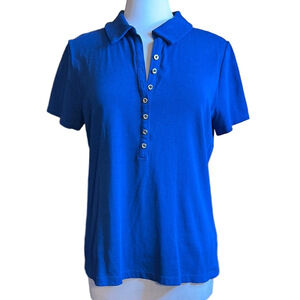 Lilly Pulitzer Reema Short Sleeved Top Aegean Navy - Size XL - EUC